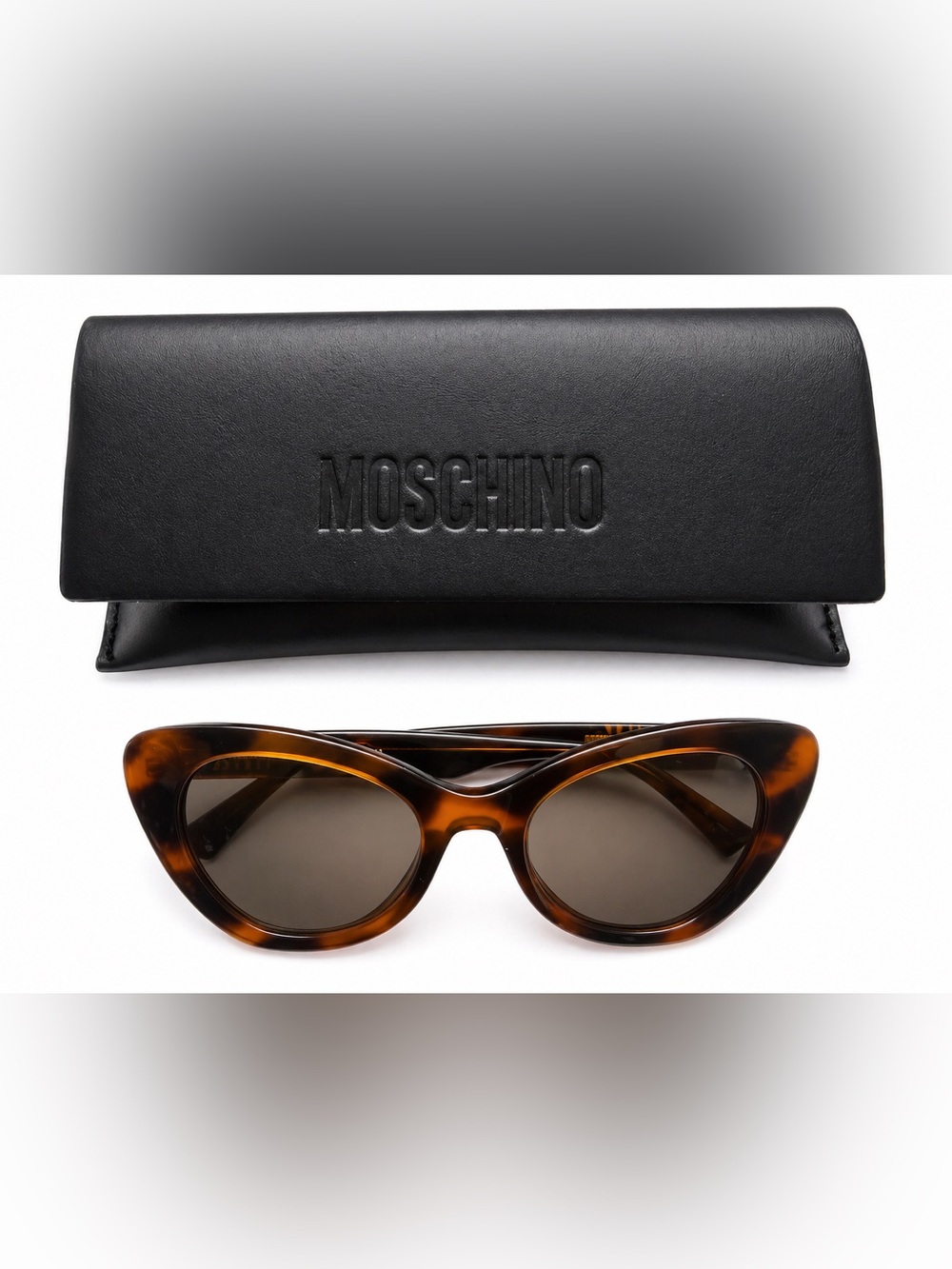 Moschino Brown Tortoise Shell Cat-Eye Sunglasses
